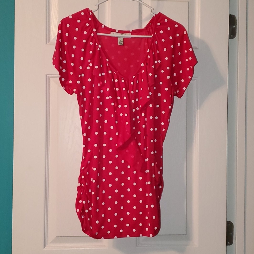 Pink polka dot top